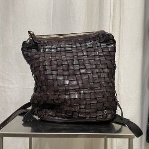 Campomaggi Woven Leather Backpack in Moro